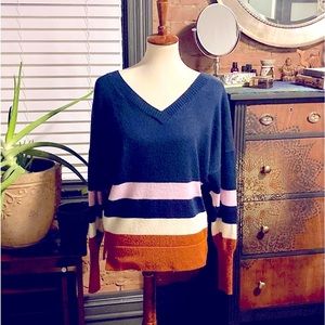 Prana striped v-neck sweater